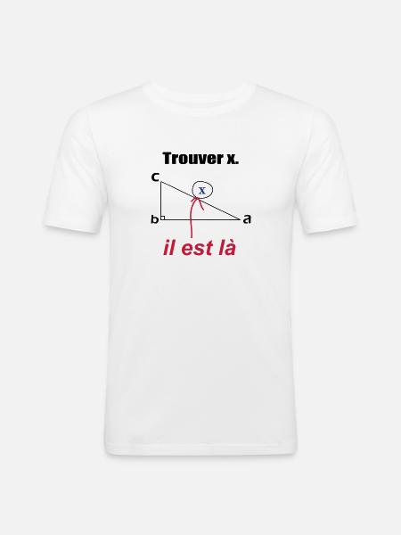 x est ici - T-shirt près du corps Homme - blanc