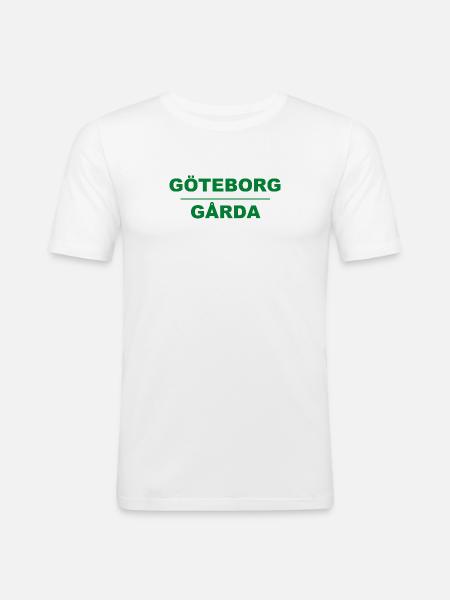 Göteborg Gårda – Green-black design - Men's Slim Fit T-Shirt - white