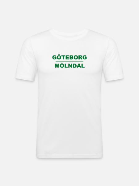 Göteborg Mölndal – Green-black design - Men's Slim Fit T-Shirt - white
