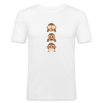 Édition limitée de Monkey Emoji - T-shirt près du corps Homme - blanc - Devant - Nik (191cm)