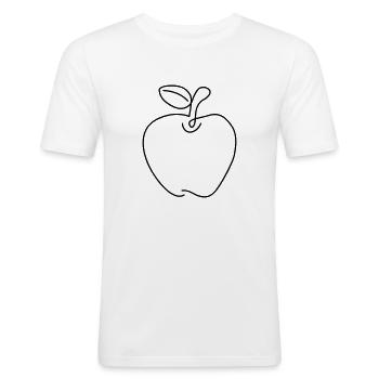 Apple Simple Minimalism Minimal Design Style - Men's Slim Fit T-Shirt - white - Front - Nik (191cm)