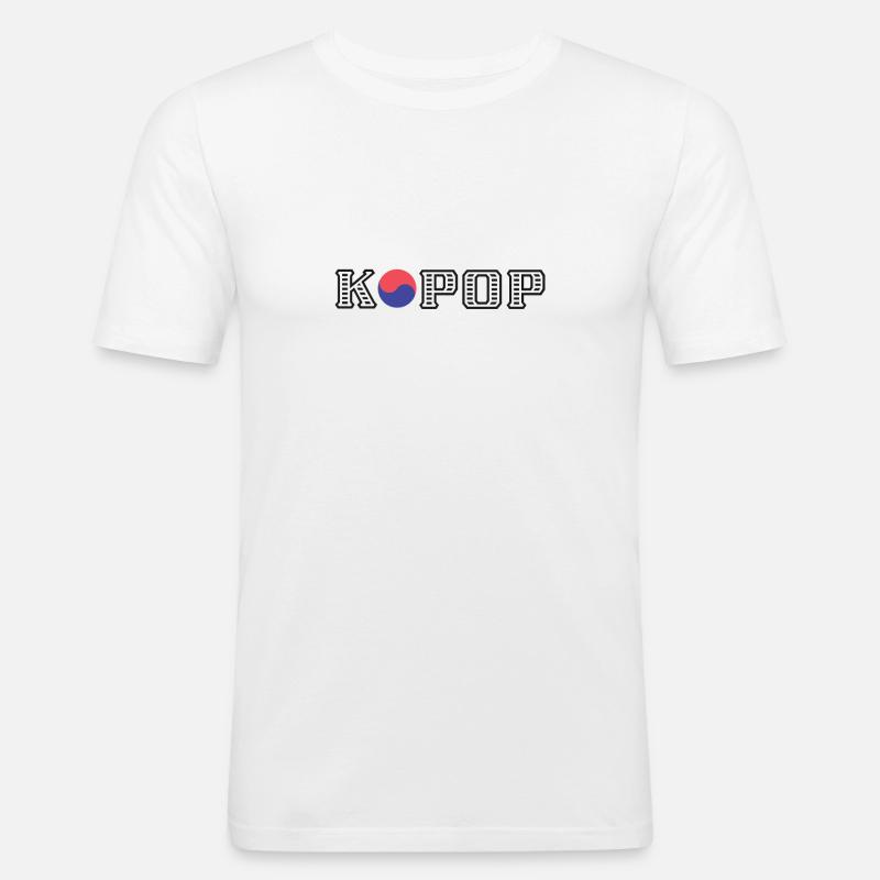 Kpop - Männer Slim Fit T-Shirt - Weiß