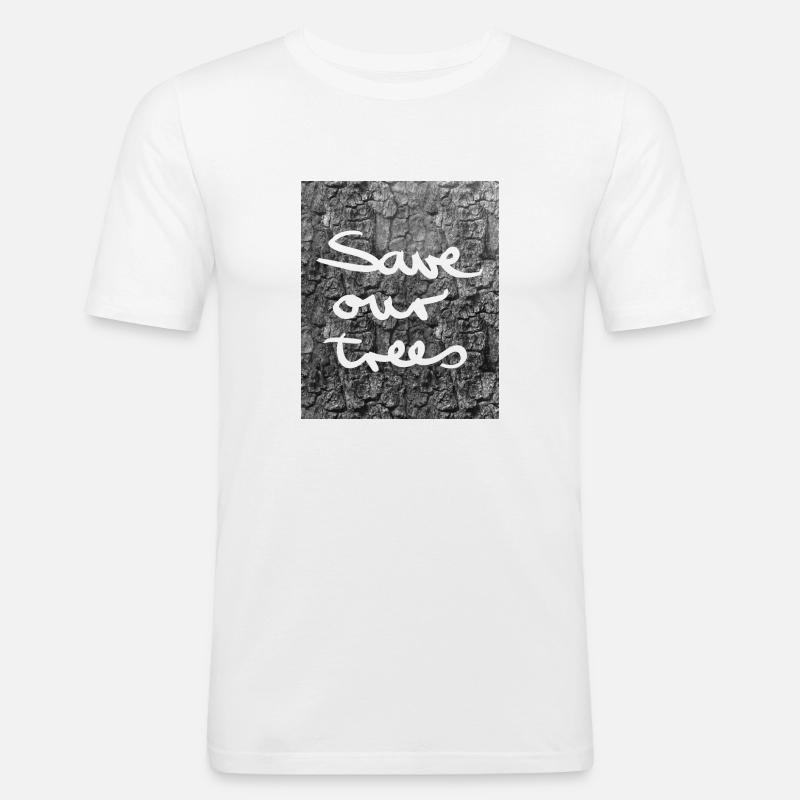 Save-our-trees - Männer Slim Fit T-Shirt - Weiß