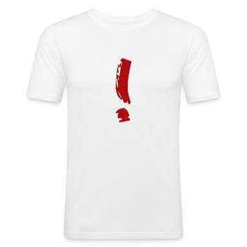 Exclamation point 6 - Men's Slim Fit T-Shirt - white - Front - Nik (191cm)