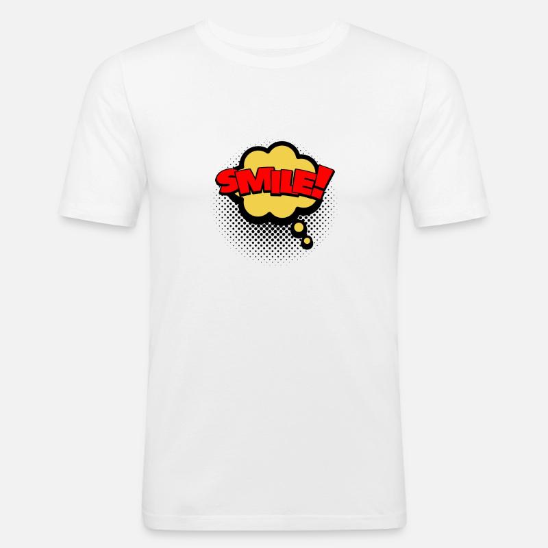 Comic Sprechblase!! cool witzig - Männer Slim Fit T-Shirt - Weiß
