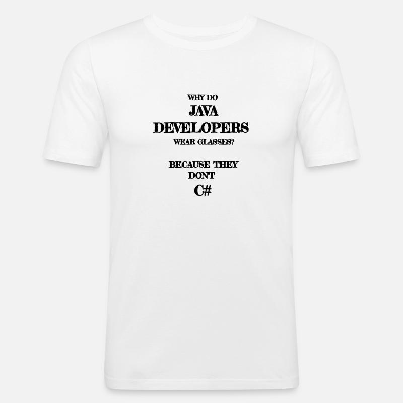 java developers joke Java Developer - T-shirt près du corps Homme - blanc