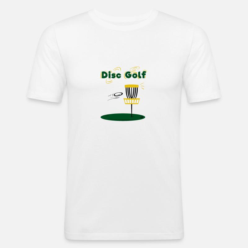 Disc Golf - Männer Slim Fit T-Shirt - Weiß