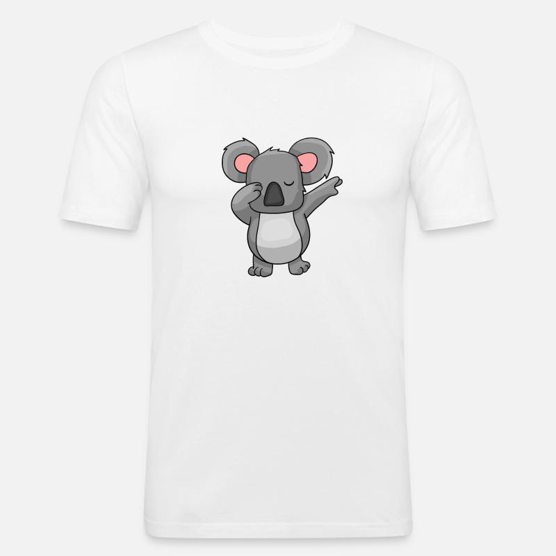 Dabbing Koala Dab Dance - Männer Slim Fit T-Shirt - Weiß