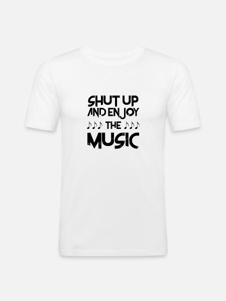 music - Men's Slim Fit T-Shirt - white