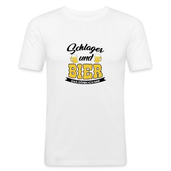 T-shirt Schlager - T-shirt près du corps Homme - blanc - Devant - Nik (191cm)