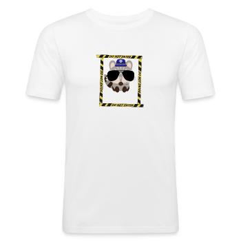 Polizei Waschbär, Polizist, Cops, Polizei Tier - Männer Slim Fit T-Shirt - Weiß - Vorne - Nik (191cm)