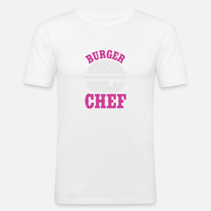 Burger Chef - Männer Slim Fit T-Shirt - Weiß