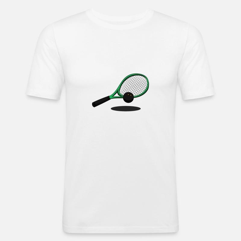 Squashball Squashball Schläger Squashen Squash - Männer Slim Fit T-Shirt - Weiß