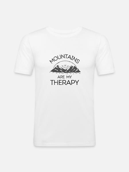 Mountains Are My Therapy - Men's Slim Fit T-Shirt - white