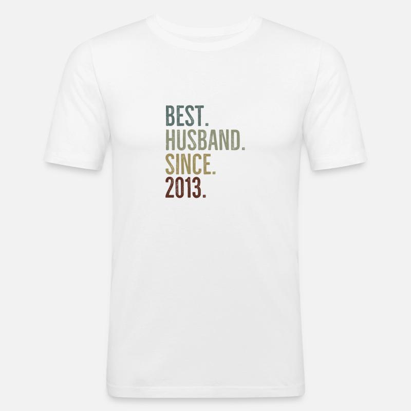 Bester Ehemann seit 2013 - Männer Slim Fit T-Shirt - Weiß