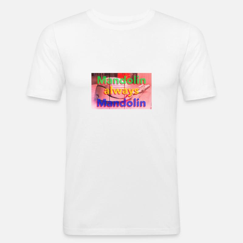 Always Mandolin - Männer Slim Fit T-Shirt - Weiß
