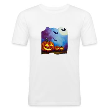 Halloween - T-shirt près du corps Homme - blanc - Devant - Nik (191cm)