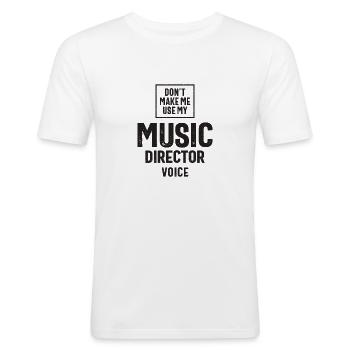 Profession de directeur musical - T-shirt près du corps Homme - blanc - Devant - Nik (191cm)