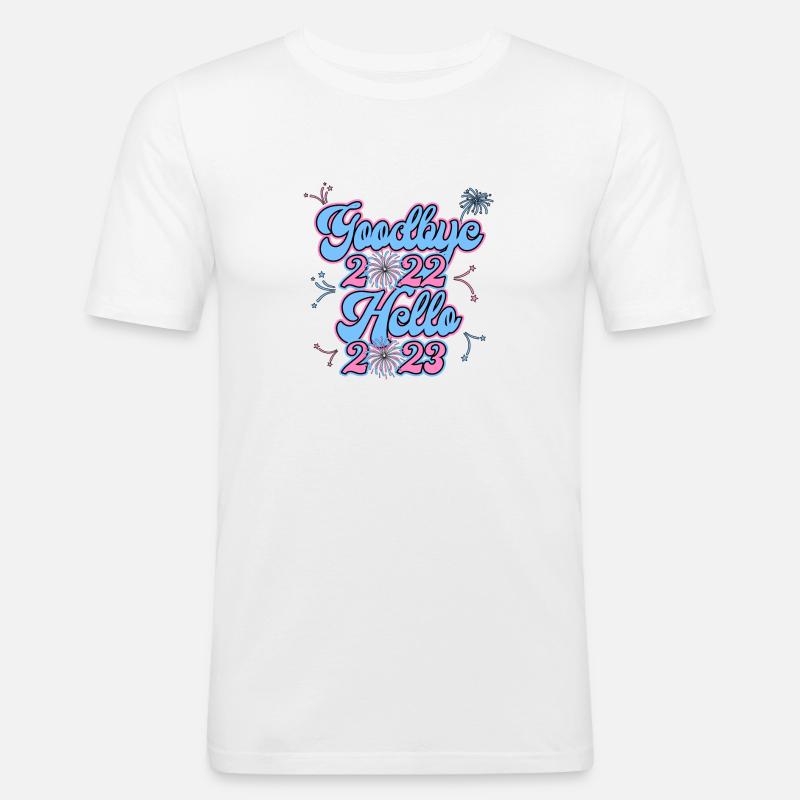 Goodbye 2022 - Männer Slim Fit T-Shirt - Weiß