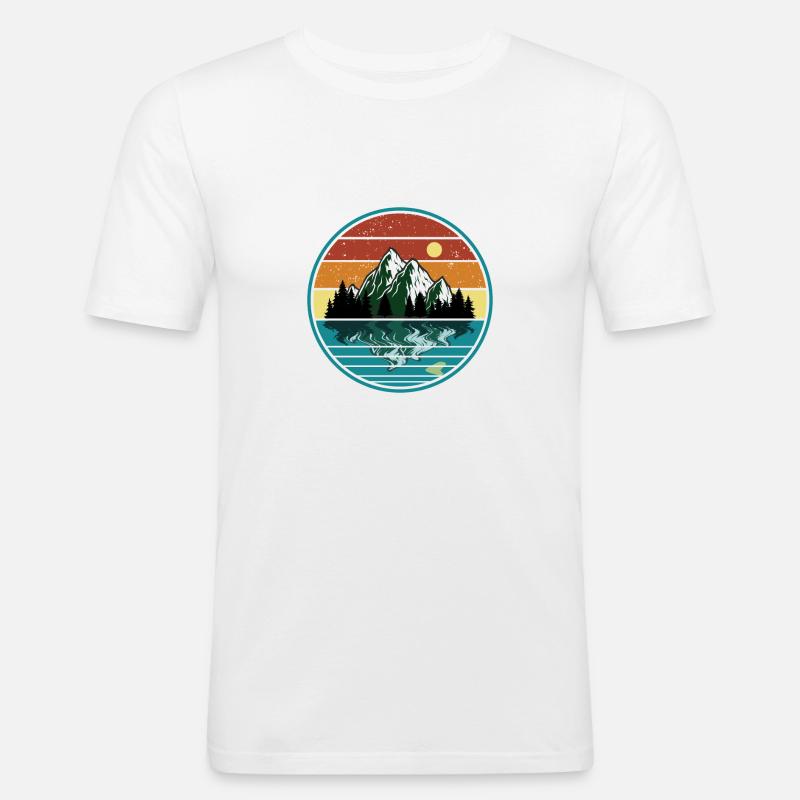 Berge Panorama - Männer Slim Fit T-Shirt - Weiß