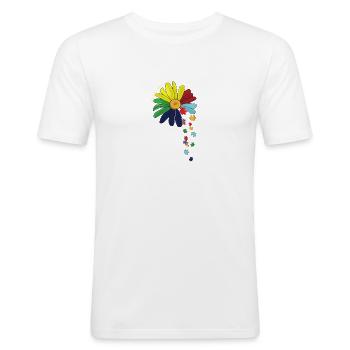Wählen Sie Kind Autismus Bewusstsein Sonnenblume Mama Liebhaber - Männer Slim Fit T-Shirt - Weiß - Vorne - Nik (191cm)