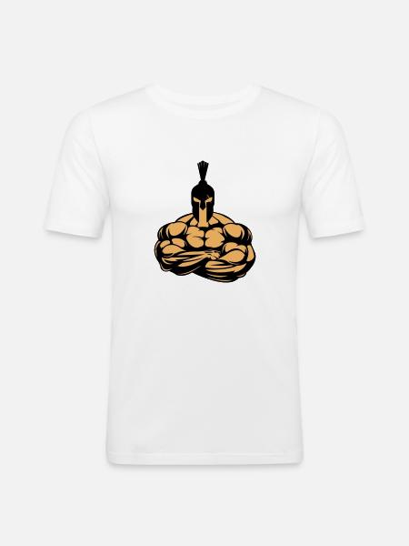 Strong Spartan - Men's Slim Fit T-Shirt - white