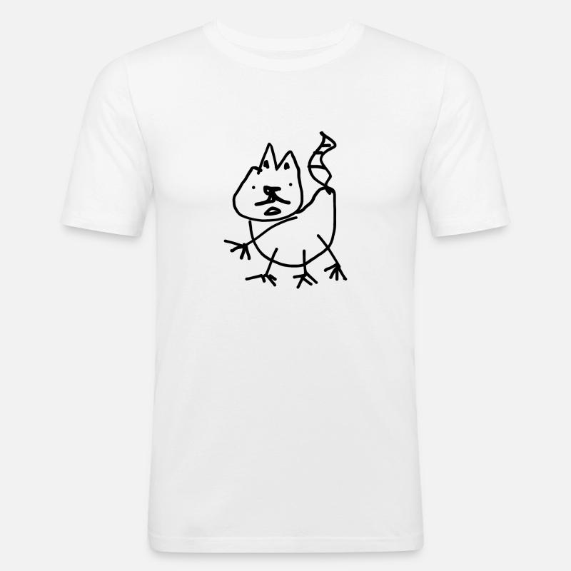 Chat - T-shirt près du corps Homme - blanc