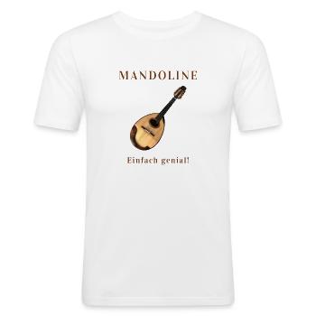 Mandoline (Foto) - Einfach genial! - Männer Slim Fit T-Shirt - Weiß - Vorne - Nik (191cm)