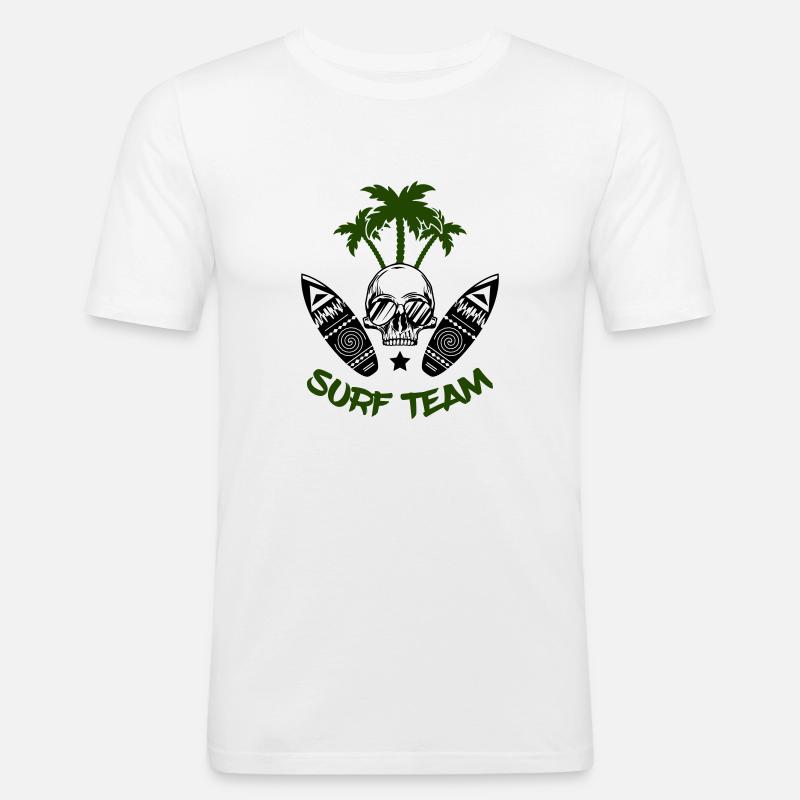 surf team - Männer Slim Fit T-Shirt - Weiß