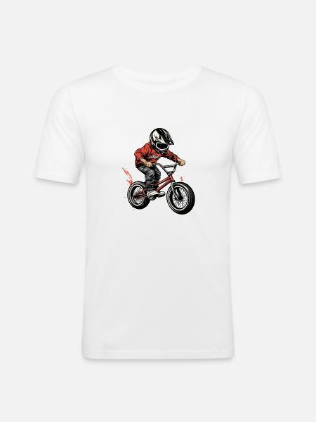 BMX Kind - Männer Slim Fit T-Shirt - Weiß