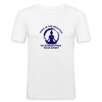 Yoga-Meditation - Männer Slim Fit T-Shirt - Weiß - Vorne - Nik (191cm)