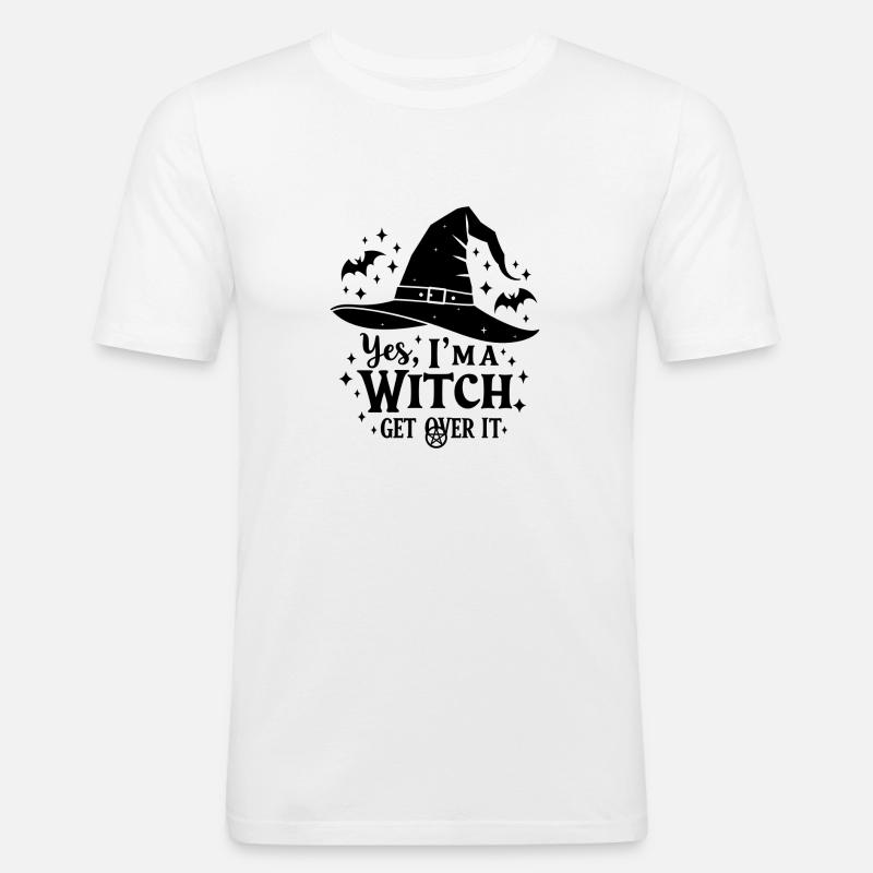 Ja, ich bin eine Hexe - Männer Slim Fit T-Shirt - Weiß