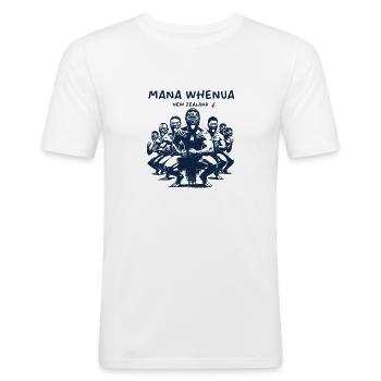 Neuseeland Maori Krieger - Männer Slim Fit T-Shirt - Weiß - Vorne - Nik (191cm)