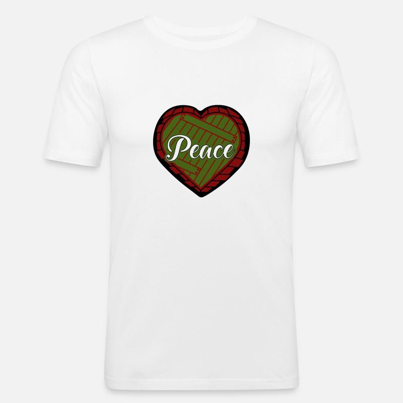 FRIEDE - Männer Slim Fit T-Shirt - Weiß