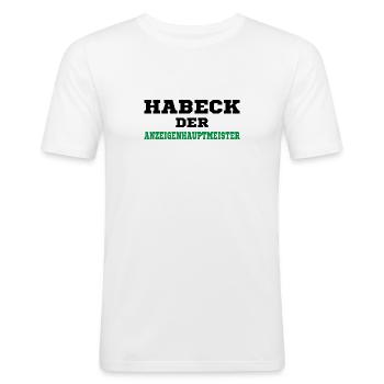 Habeck Nein Danke - Männer Slim Fit T-Shirt - Weiß - Vorne - Nik (191cm)