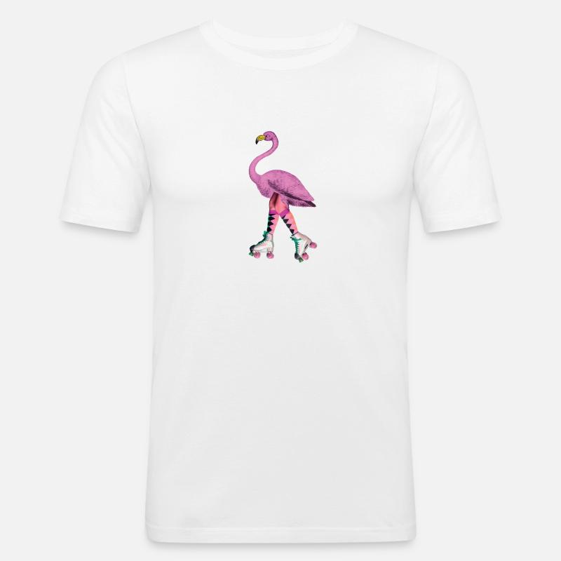 Flamingo-Spaß Flamingo Fun - Obcisła koszulka męska - biały