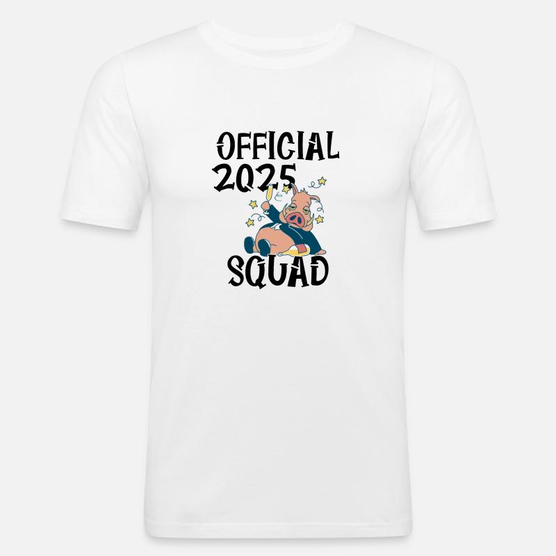 Official 2025 Squad, das Sylvester/Neujahrs-Design - Männer Slim Fit T-Shirt - Weiß