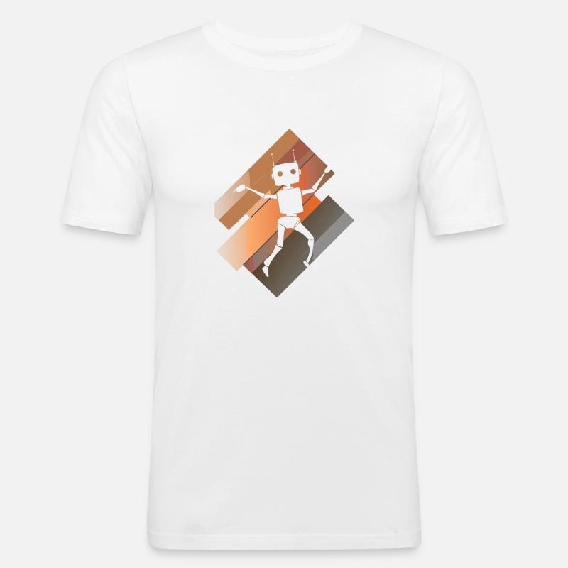 Roboter Informatik Tech - Männer Slim Fit T-Shirt - Weiß