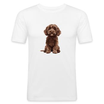Labradoodle - Männer Slim Fit T-Shirt - Weiß - Vorne - Nik (191cm)
