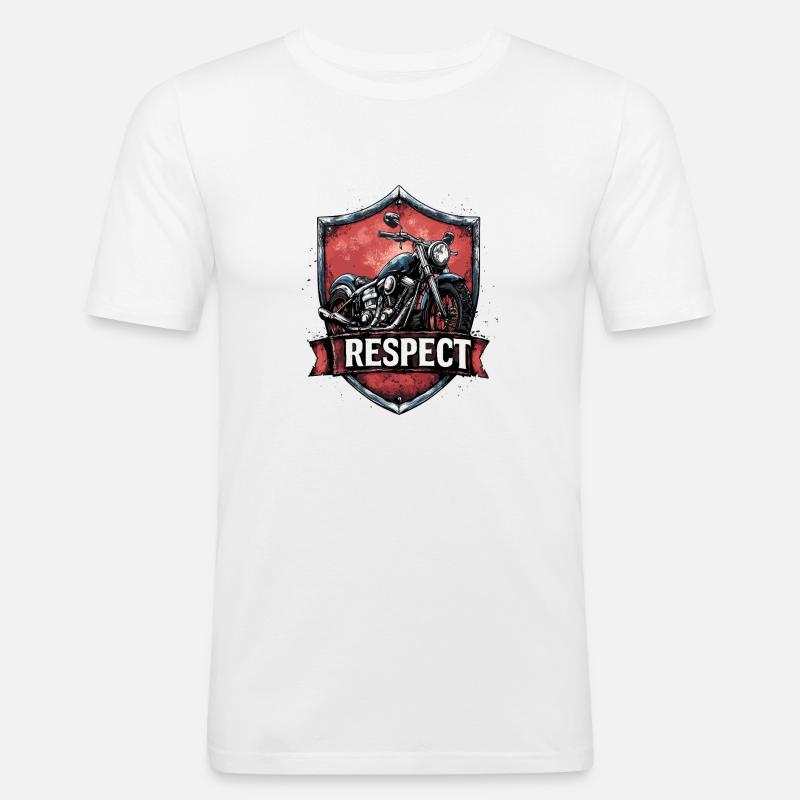 Biker Respect Motorcycle - Männer Slim Fit T-Shirt - Weiß
