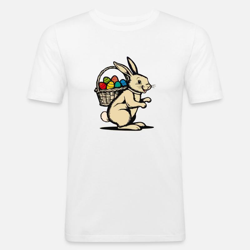 Retro Easter Bunny - Männer Slim Fit T-Shirt - Weiß