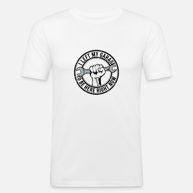 Stolzer Hobbyhandwerker Spruch - Männer Slim Fit T-Shirt - Weiß