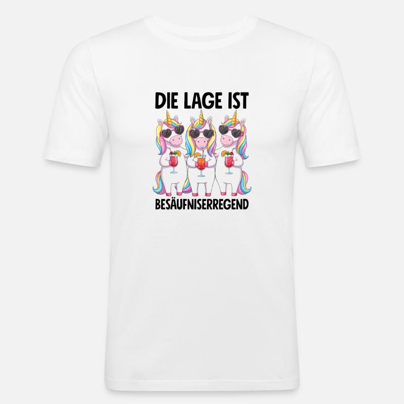 La situation est l’ivresse - T-shirt près du corps Homme - blanc