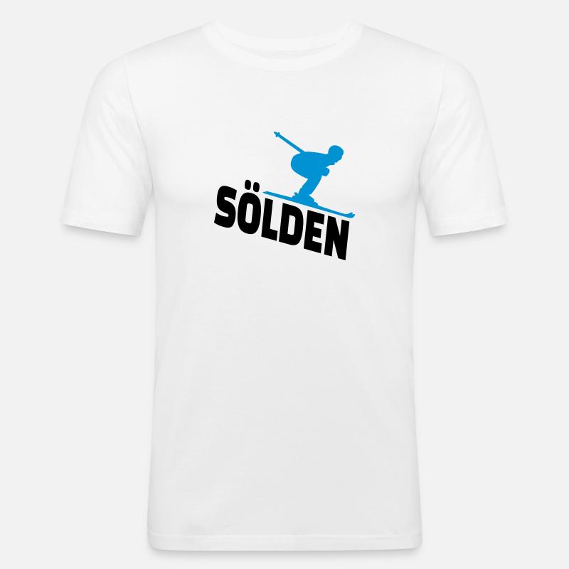 Sölden - Männer Slim Fit T-Shirt - Weiß