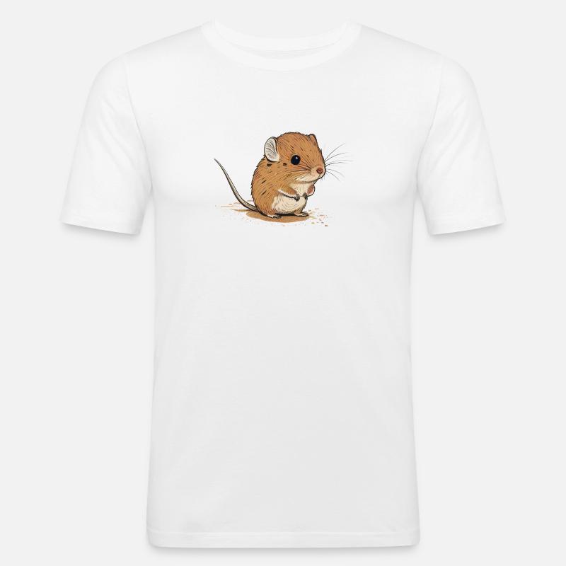 Elefantenspitzmaus - Männer Slim Fit T-Shirt - Weiß