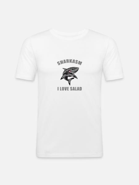 Hai - Männer Slim Fit T-Shirt - Weiß