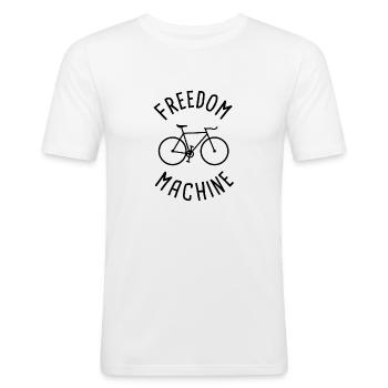 Rennrad - Männer Slim Fit T-Shirt - Weiß - Vorne - Nik (191cm)
