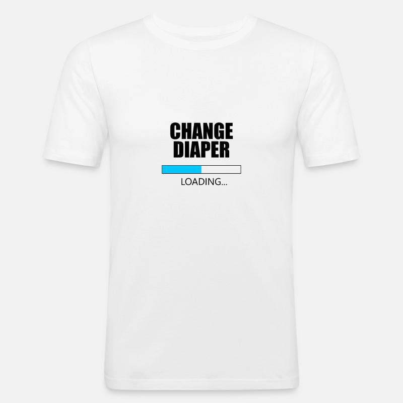 Change Diaper Loading - Men's Slim Fit T-Shirt - white