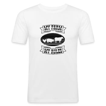 Agriculture agricole - T-shirt près du corps Homme - blanc - Devant - Nik (191cm)