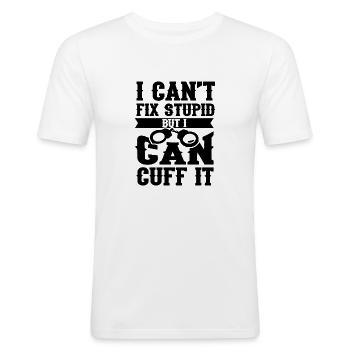 police - Men's Slim Fit T-Shirt - white - Front - Nik (191cm)